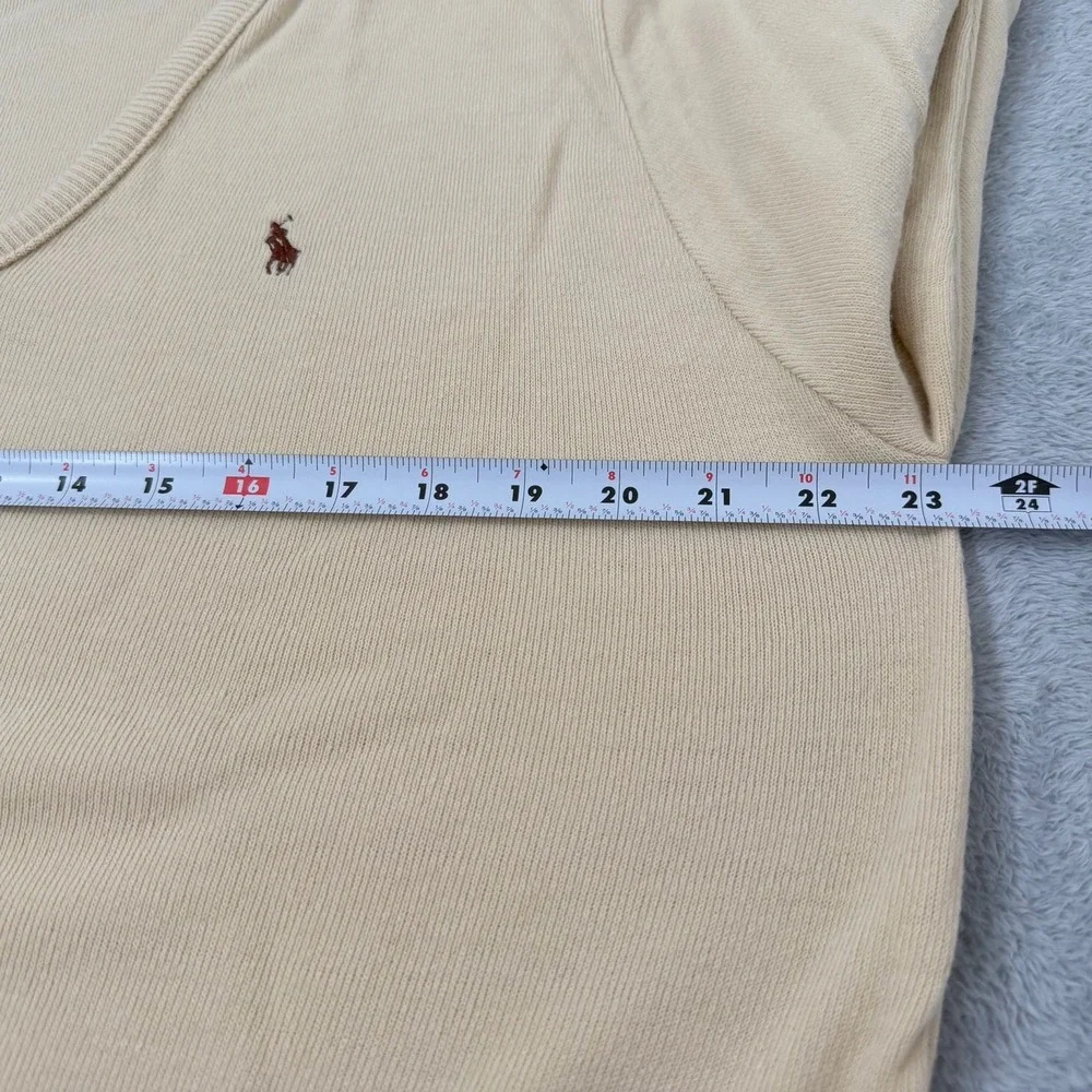 Vintage Polo Ralph Lauren V-Neck Sweater Mens XL Cream Acrylic USA 90s NOS NWT
